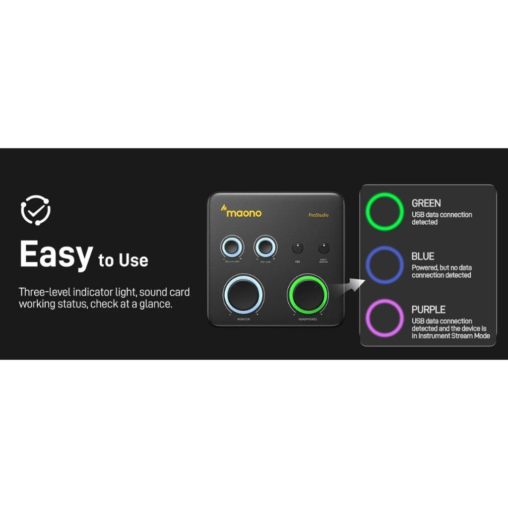 MAONO PS22 Lite USB Professional Audio Interface 24-bit / 192kHZ Phone & Computer compatible