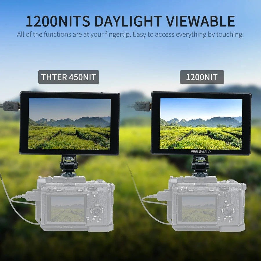 FEELWORLD F7 PLUS 7" Inch 1200nit DSLR Mirrorless Camera Studio on-Field Monitor Touch Screen 4K HDMI
