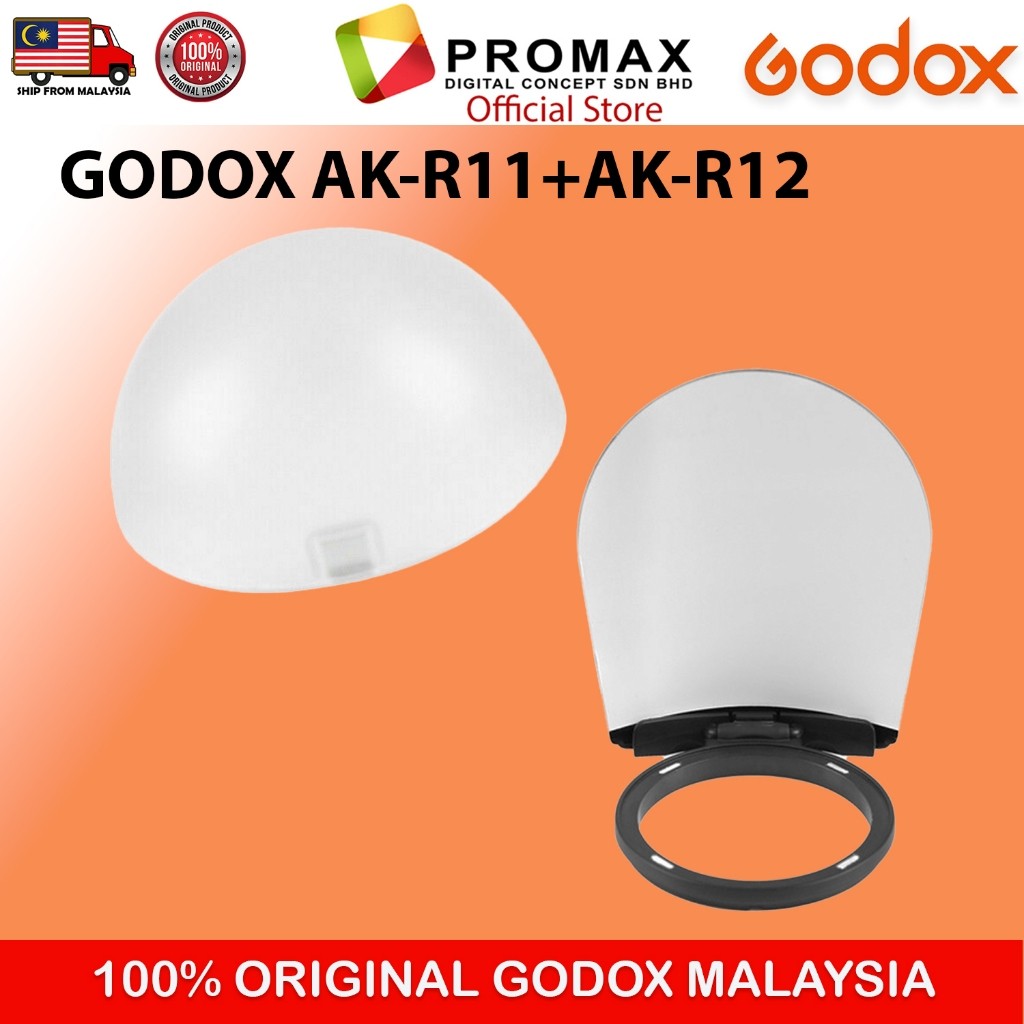 Godox AK-R11 Dome Diffuser AK-R12 Bounce Card for Round Head Flash Heads AK-11 AK11  AK-12 AK12