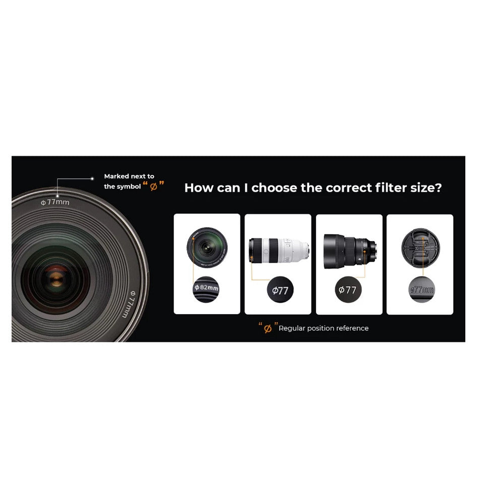 K&F Nano-X Series, Magnetic Lens Filter Kit CPL+ND8+ND64+ Magnetic Adapter Ring+Magnetic Lens Cap 5 in 1 82MM SKU.2144