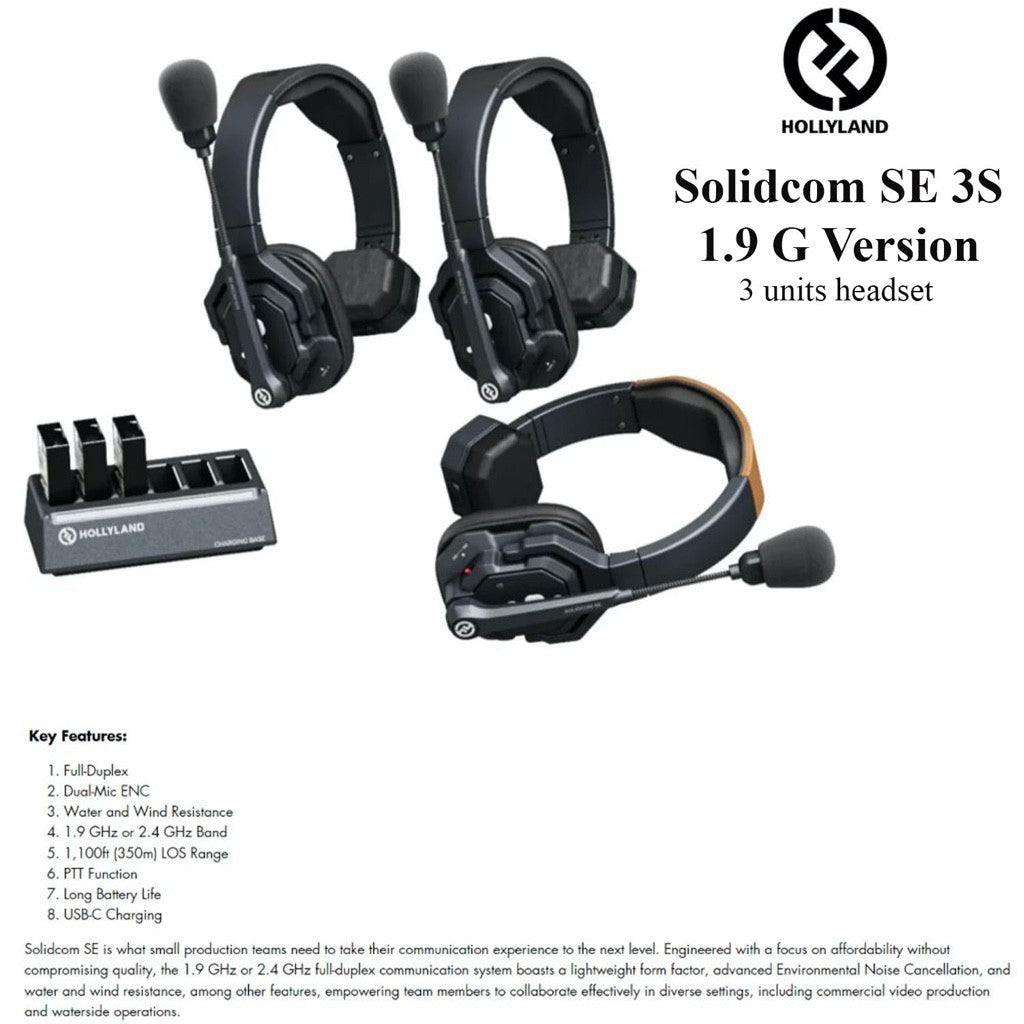 Hollyland Solidcom SE Wireless Waterproof Headset Intercom System with Noise Cancellation