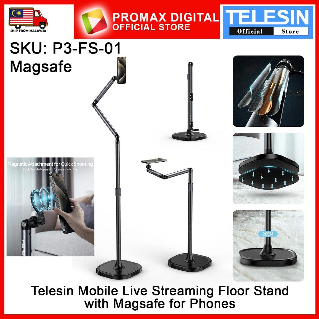 Telesin P3-FS-01 Mobile Video Live Streaming Floor Stand Magsafe