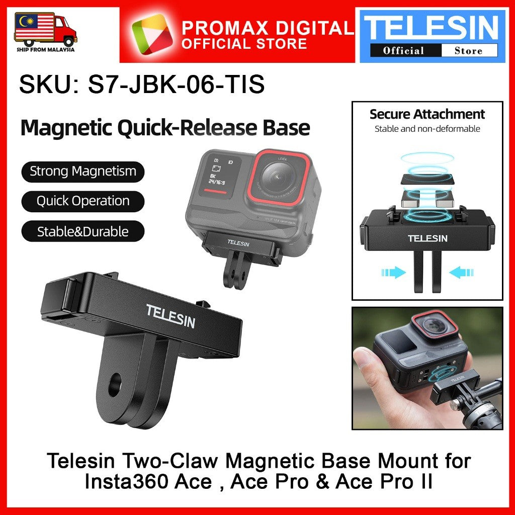 TELESIN S7-JBK-06-TIS Magnetic Two-Claw Base Mount Adapter