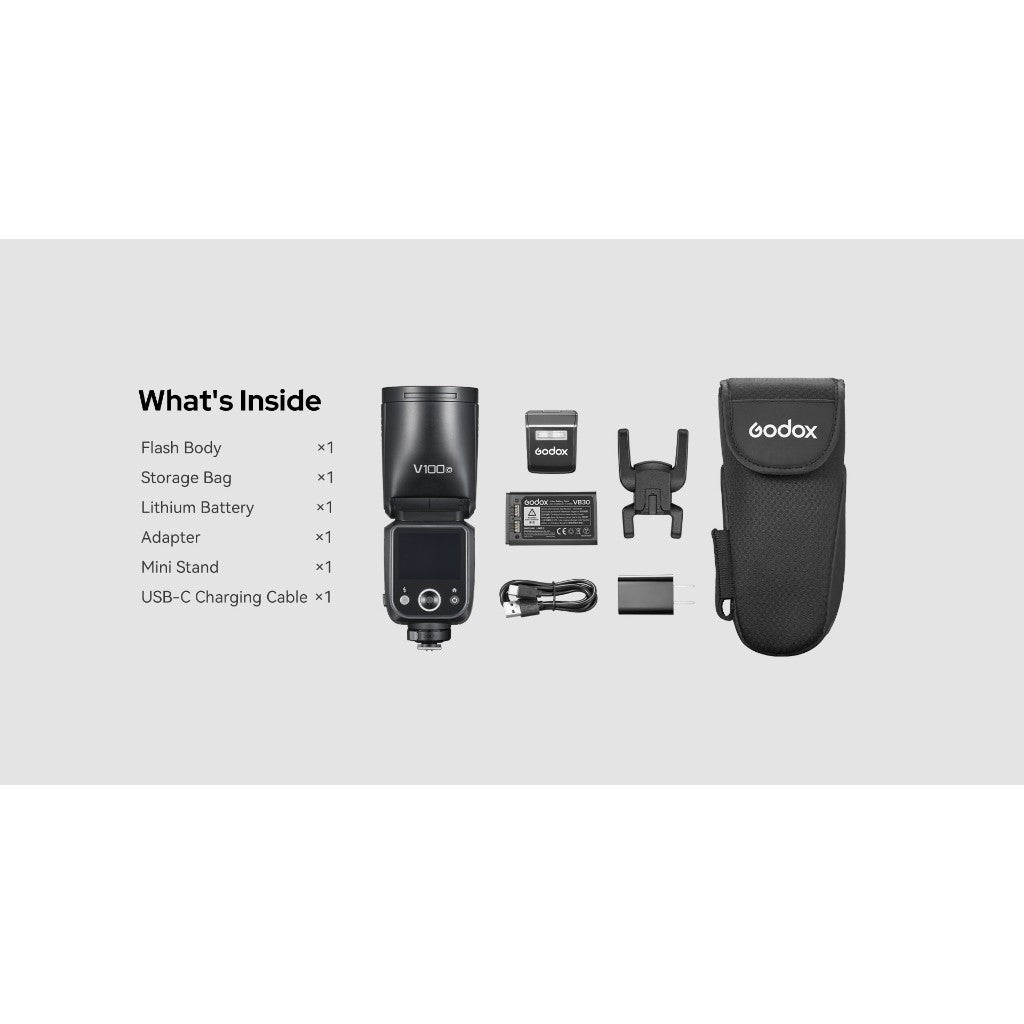 Godox V100 TTL Li-ion Round Head Camera Flash 100ws Sub Flash V100C V100S V100N V100F V100P V100O