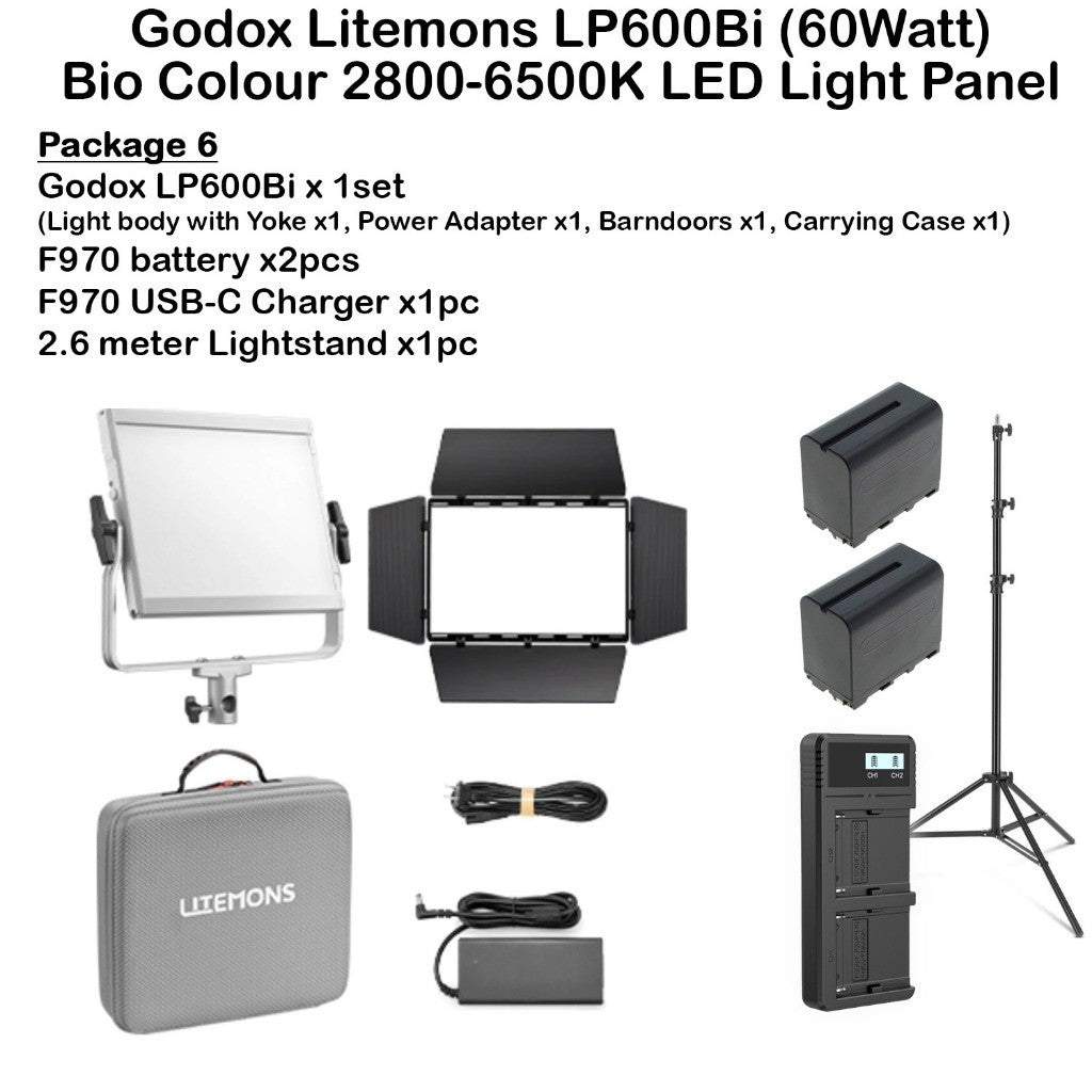 Godox LP600R RGB/LP600Bi LED Panel Light Video Light with Barndoor For Videography and Photography
