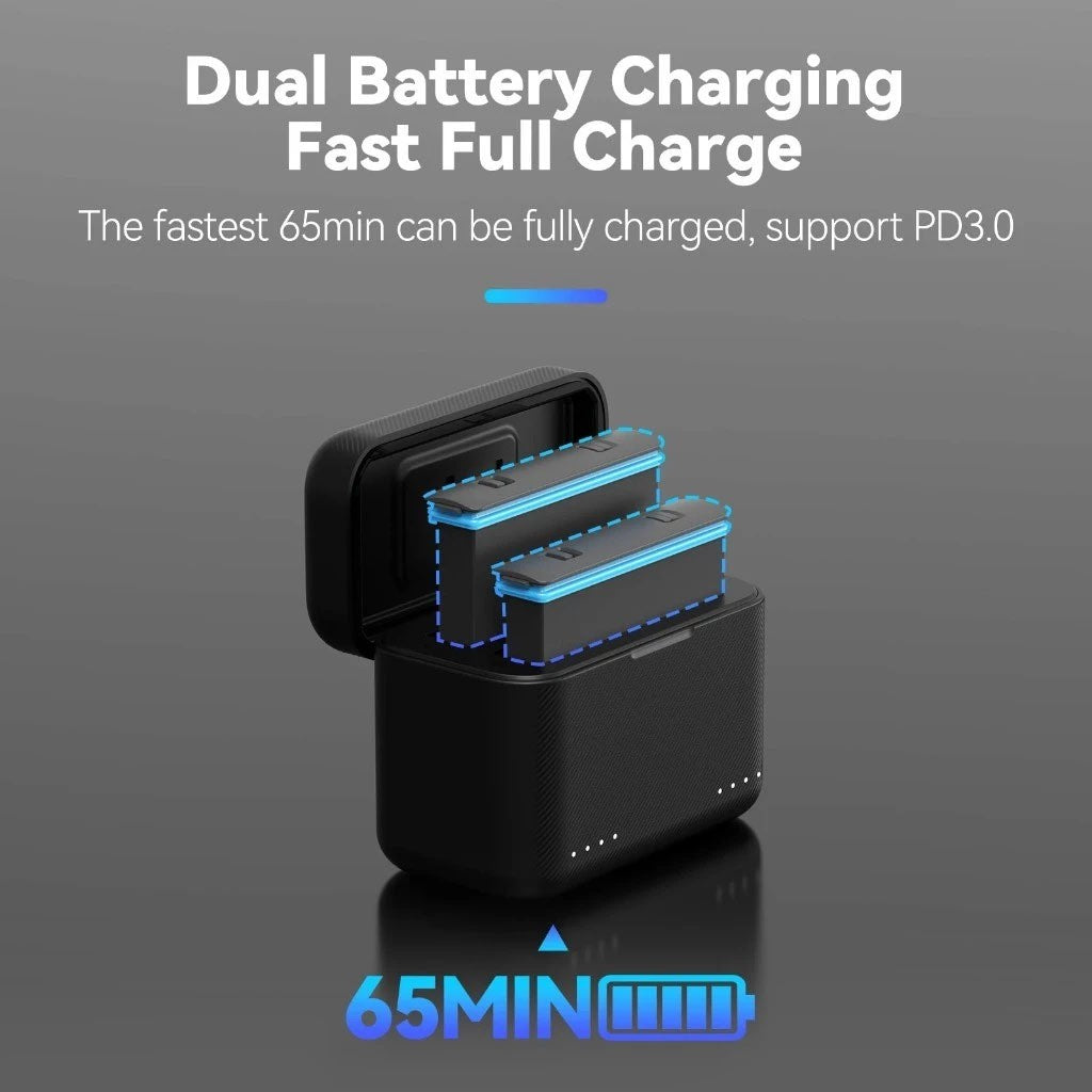 TELESIN PORTABLE DUAL SLOT BATTERY CHARGING CASE