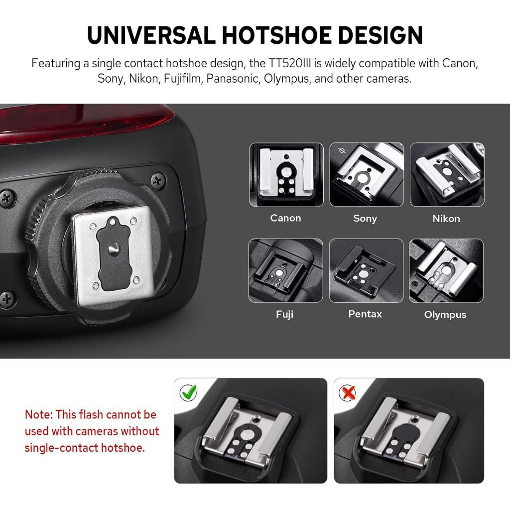 Godox TT520III / TT560II Camera Flash Speedlight free Wireless Flash Trigger tt520 iii tt560 ii