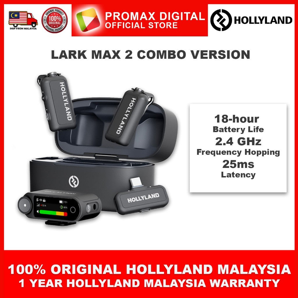 Hollyland LARK MAX 2 Wireless Microphone System with Lavalier mic (2.4 GHz, Black)