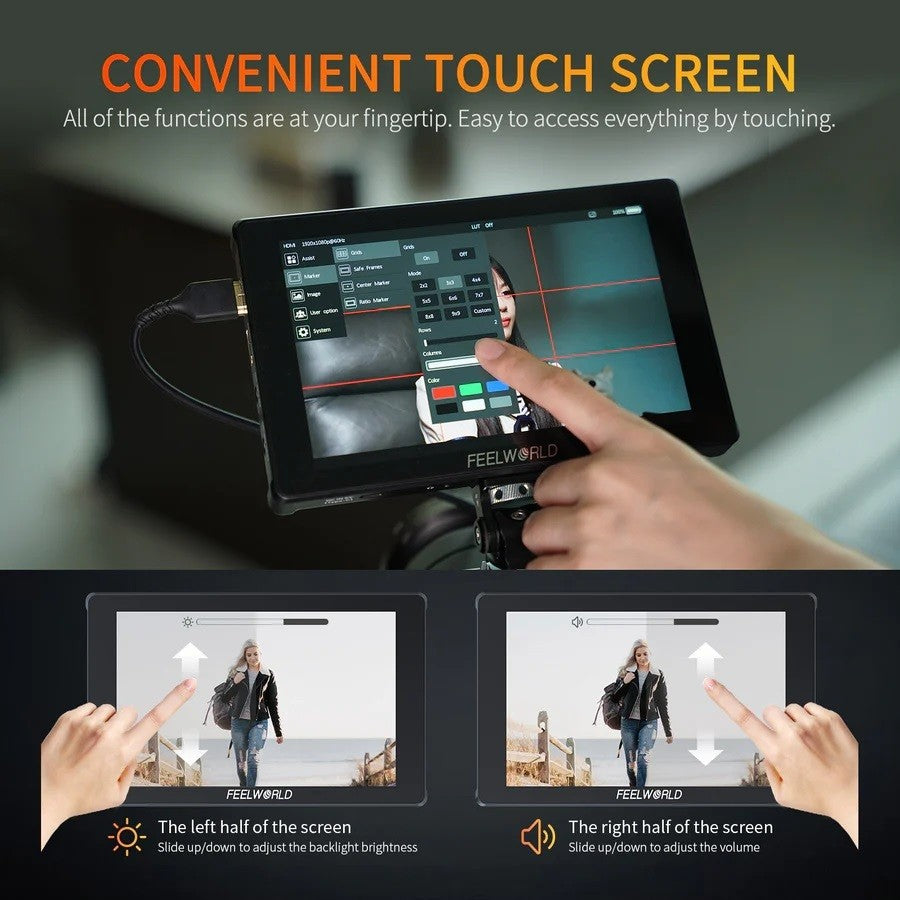 FEELWORLD F7 PLUS 7" Inch 1200nit DSLR Mirrorless Camera Studio on-Field Monitor Touch Screen 4K HDMI