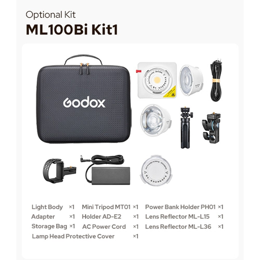 Godox ML100Bi ML100 BI Bi-Color Portable LED Light outdoor and indoor (2800-6500K CCT)