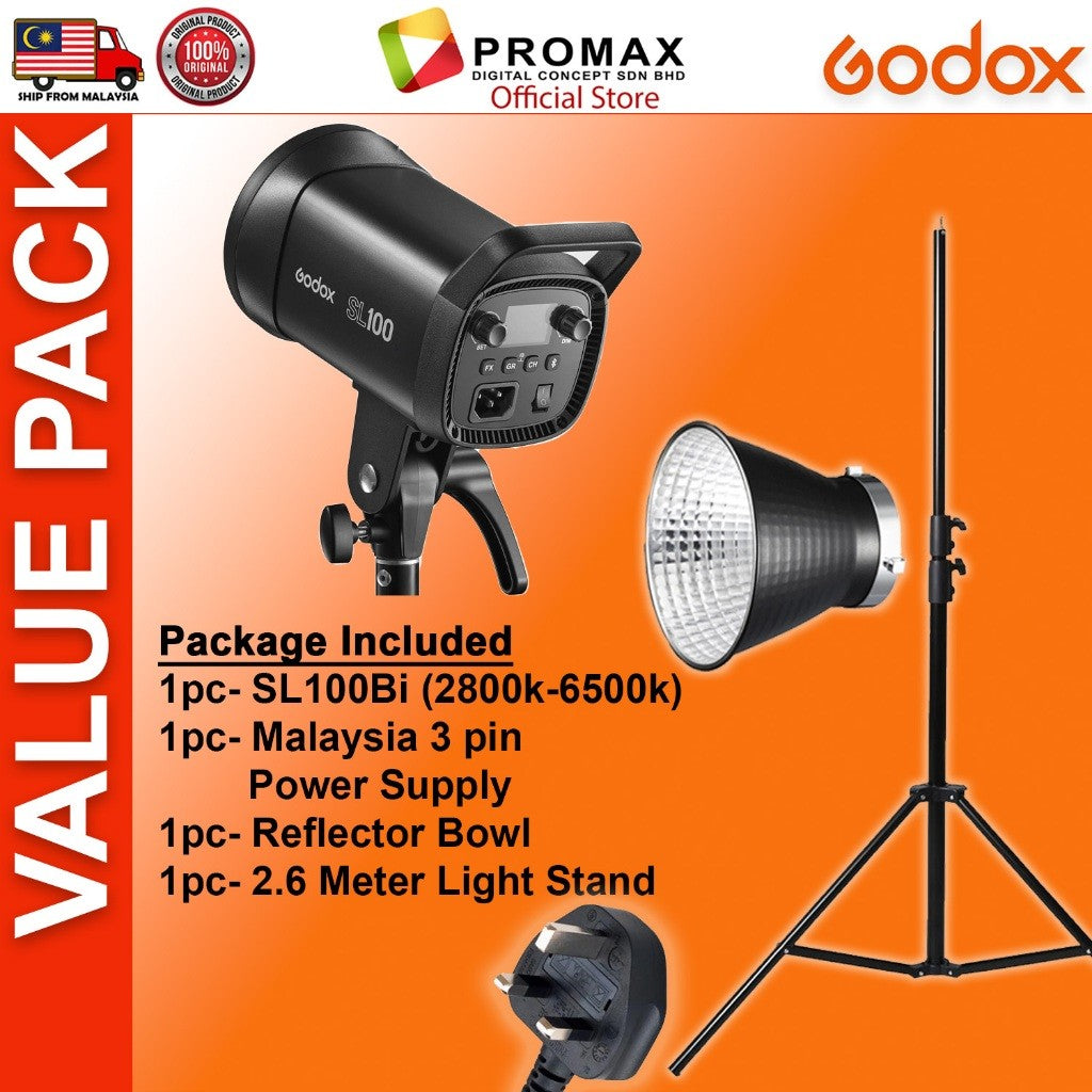 CHEAPEST! Godox SL100 SL100D SL100Bi with Lantern Octa 95cm 60x90cm Softbox Stand LED Video Light for Photo Studio