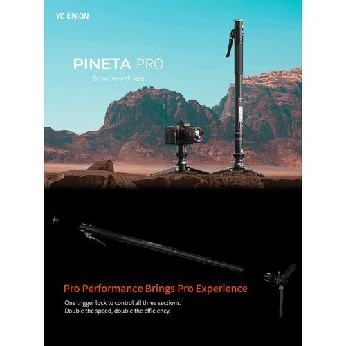 YC ONION PINETA PRO Carbon Fiber Monopod MQP-162 / MQP-16260S (One-Hand Operation) with FH-60 BC44 BF44 Accessories