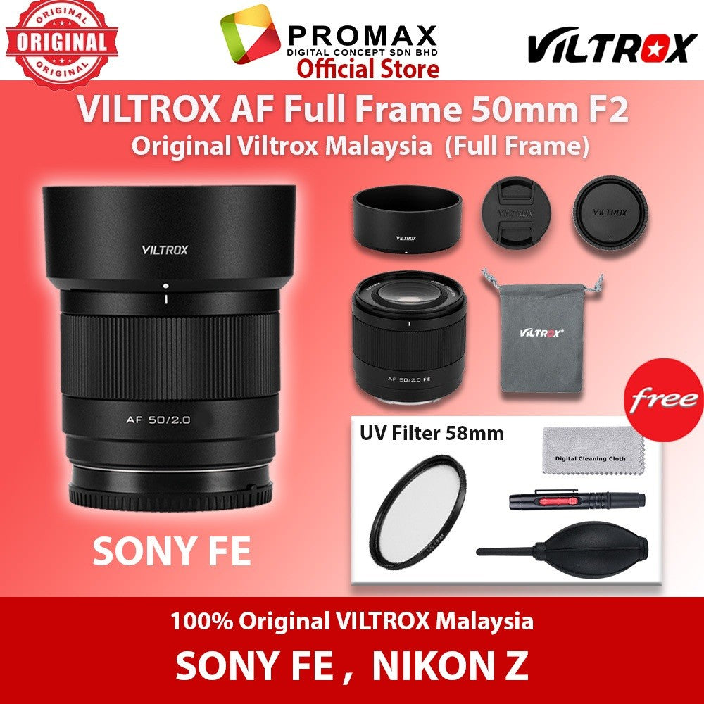 Viltrox AF 50mm F2.0 Air Full-Frame Lens for Sony E , Nikon Z