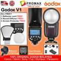 (Many Free Gift)!!! Godox V1 V1C V1N V1S V1F V1O Flash Speedlight Round TTL Li-ion Batt HSS Canon Nikon Sony Fuji