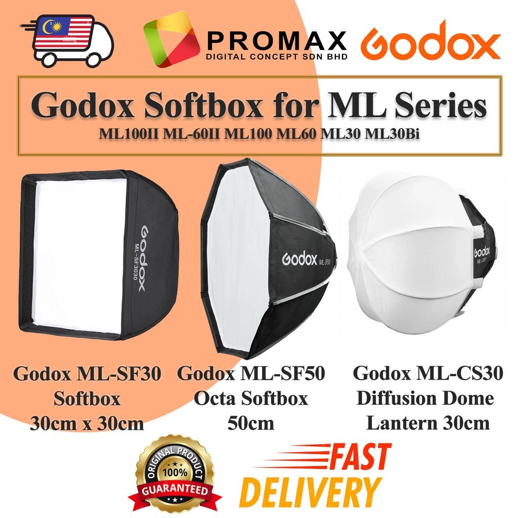 Godox Softbox For ML-Series ML-SF3030 ML-SF50 ML-CS30 Modifier Diffusion Dome Octa for ML-100 ML-60