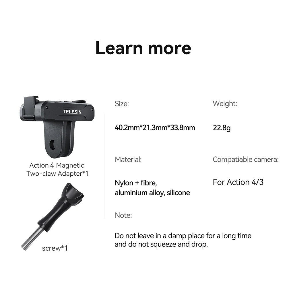 TELESIN OA-TPM-T04 Magnetic Two-claw Adapter