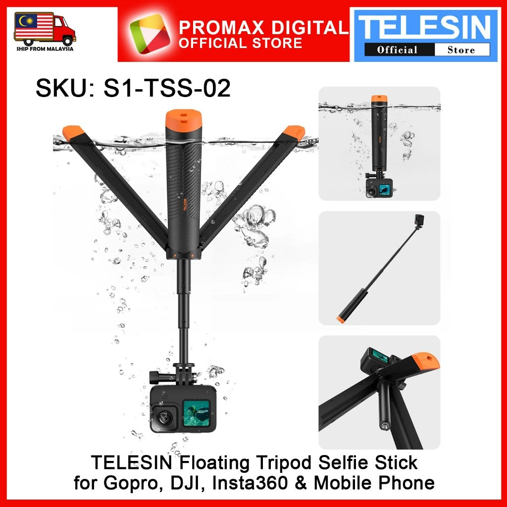 TELESIN S1-TSS-02 Floating Tripod Selfie Stick