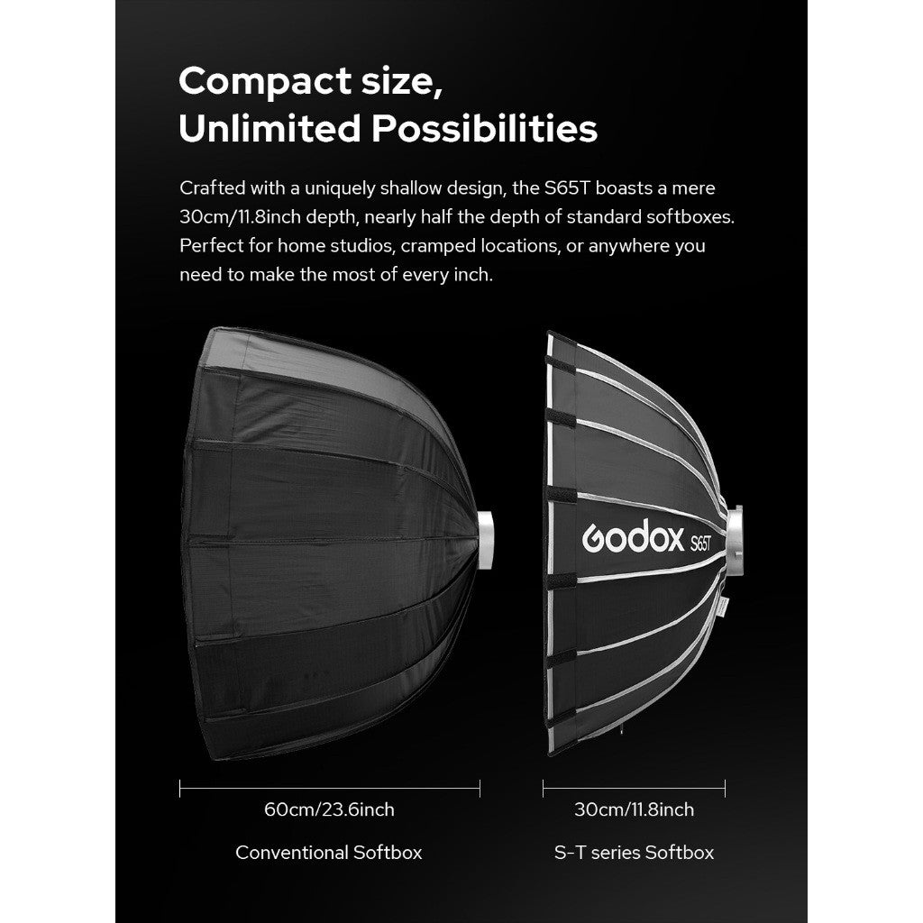 Godox S65T S85T S105T S120T S65W S85W S105W S120W Kit include Dish & Grid Quick Release Umbrella Softbox ST/SW KIT