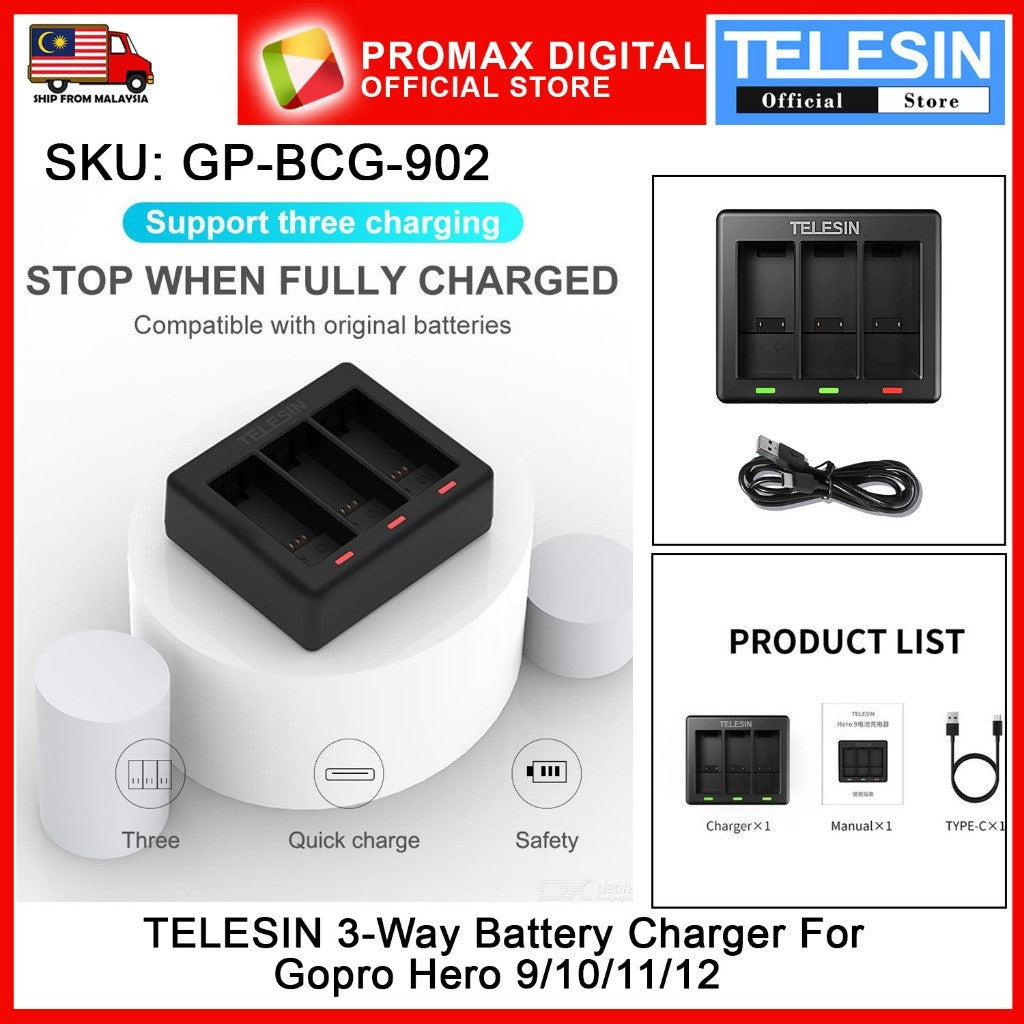 TELESIN 3-Channel Battery Charger