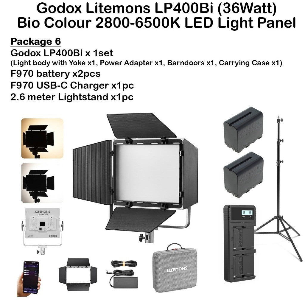 Godox LP400R/LP400Bi RGB LED Panel Light Video Light with Barndoor For Videography and Photography