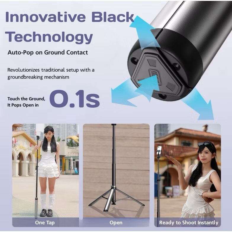 LEEKAI 力凯 LK-56 LK56 LIGHTWEIGHT PORTABLE STAND MONOPOD TRIPODAuto Open Quick Unfold Quick Release