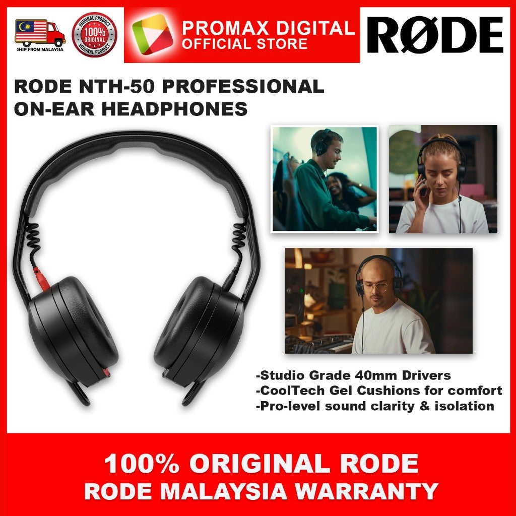 Rode NTH-50 Professional On-Ear Headphones 5Hz – 35Khz Frequency Response