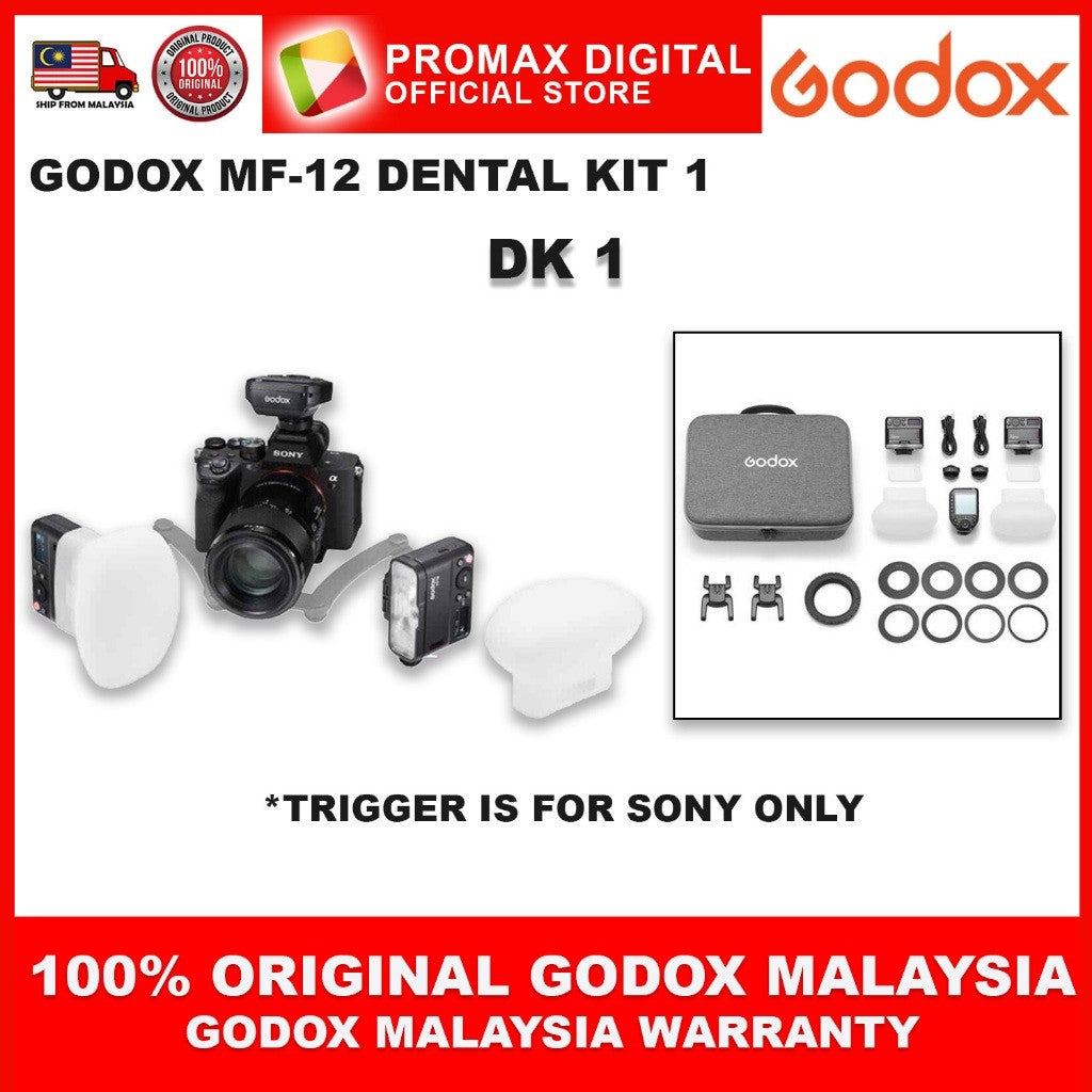 Godox MF12-DK1 / MF12-DK2 / MF12-DK3 Dental Macro Flash Kit Twin Dental Photography Macro-Flash Kit
