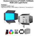 Godox LP1200R RGB LED Panel Light Video Light with Barndoor For Videography and Photography