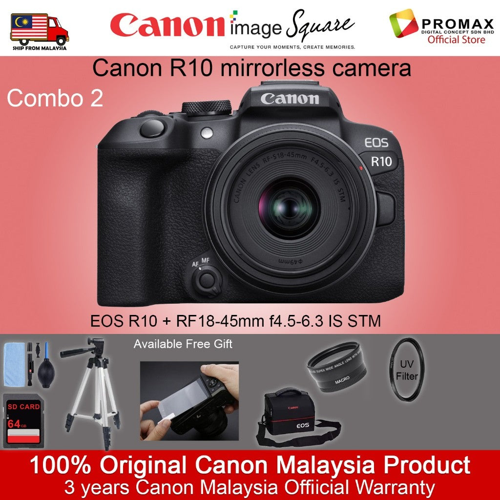Canon EOS R10 Mirrorless Camera RF-S 18-45MM RF-S 18-150MM (Ready Stock!!)