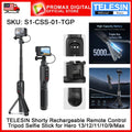 TELESIN S1-CSS-01-TGP 5000Mah 360 Rotation Charging Selfie Stick PowerBank Remote Control Tripod
