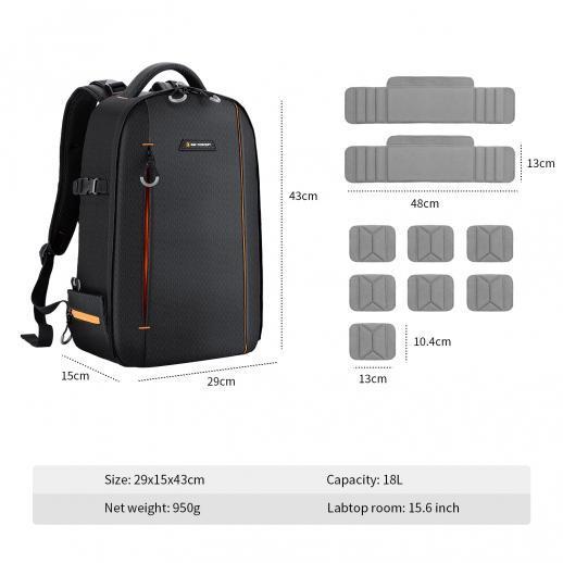 K&F Professional Lightweight Camera Backpack Beta 18L Backpack with Laptop & Tripod Compartment KF13.140