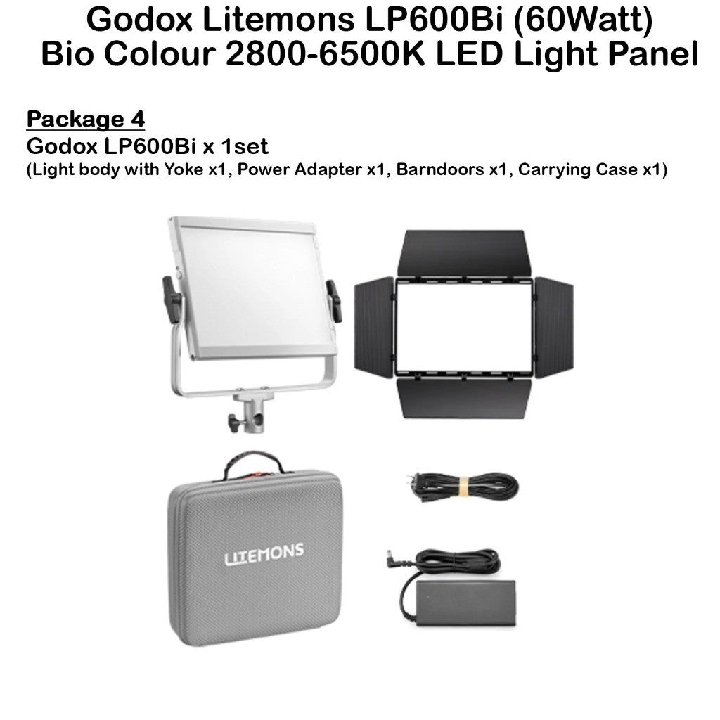 Godox LP600R RGB/LP600Bi LED Panel Light Video Light with Barndoor For Videography and Photography