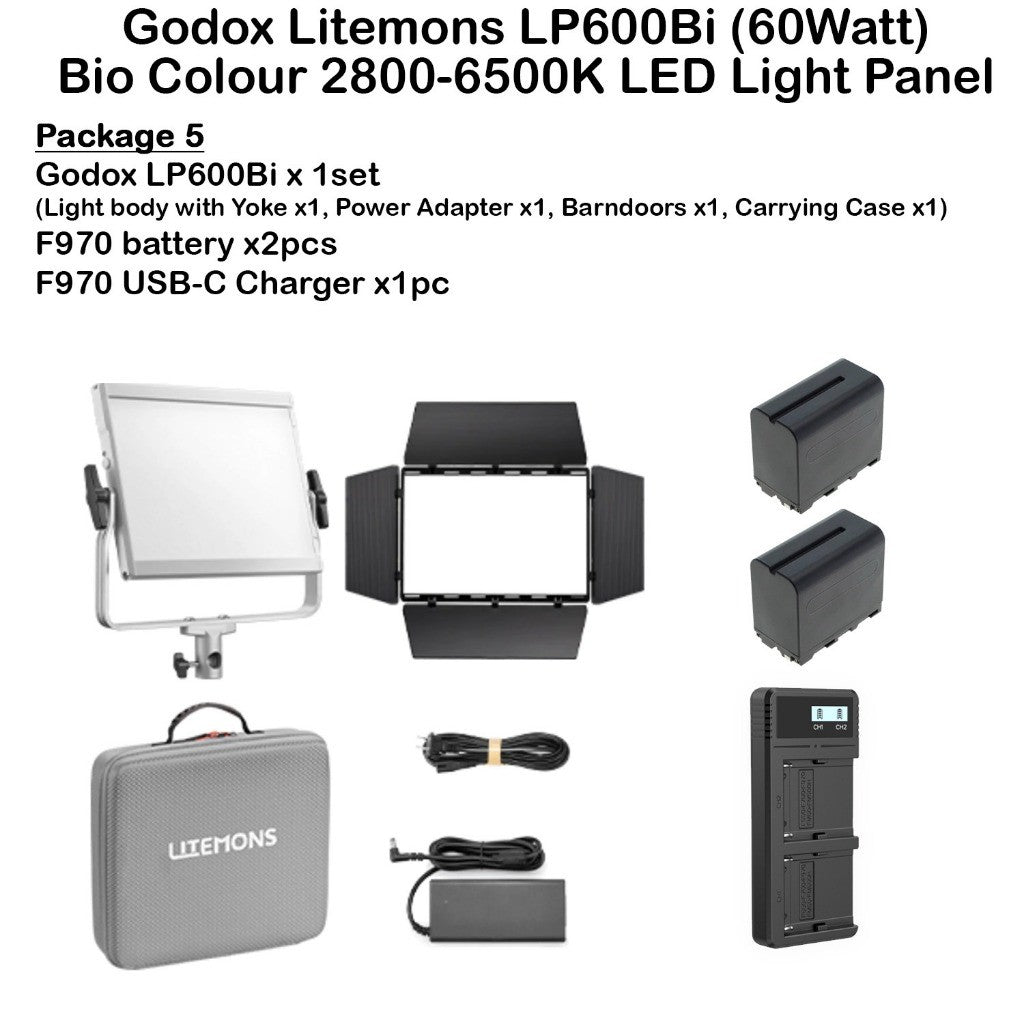 Godox LP600R RGB/LP600Bi LED Panel Light Video Light with Barndoor For Videography and Photography