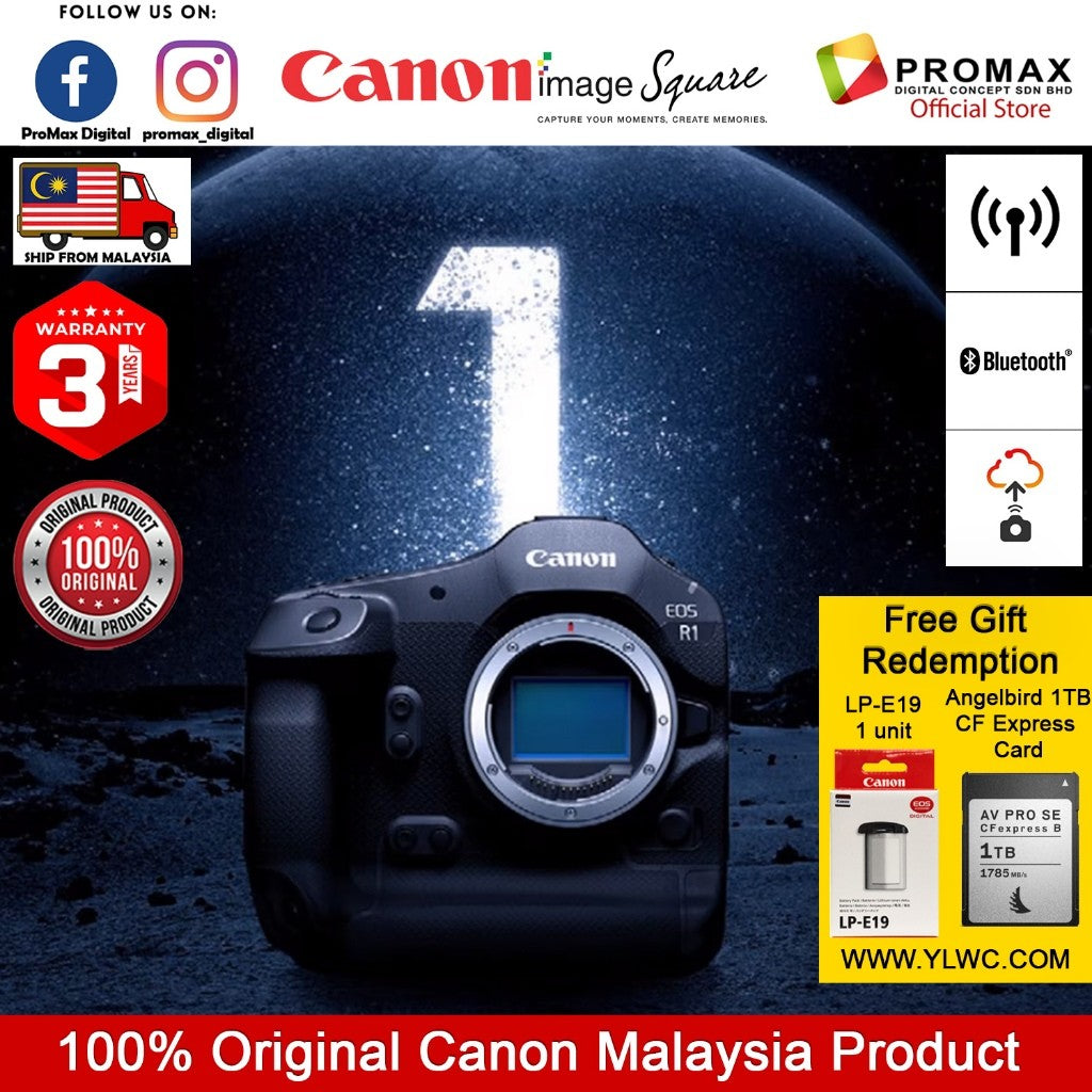 Canon EOS R1 Mirrorless Camera (Free Battery LP-E19 Redeem Online + 1TB type B card)