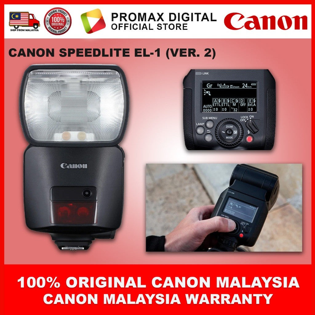 Canon Speedlite EL-1 (Ver. 2) Red Line Speedlite Ship from Malaysia