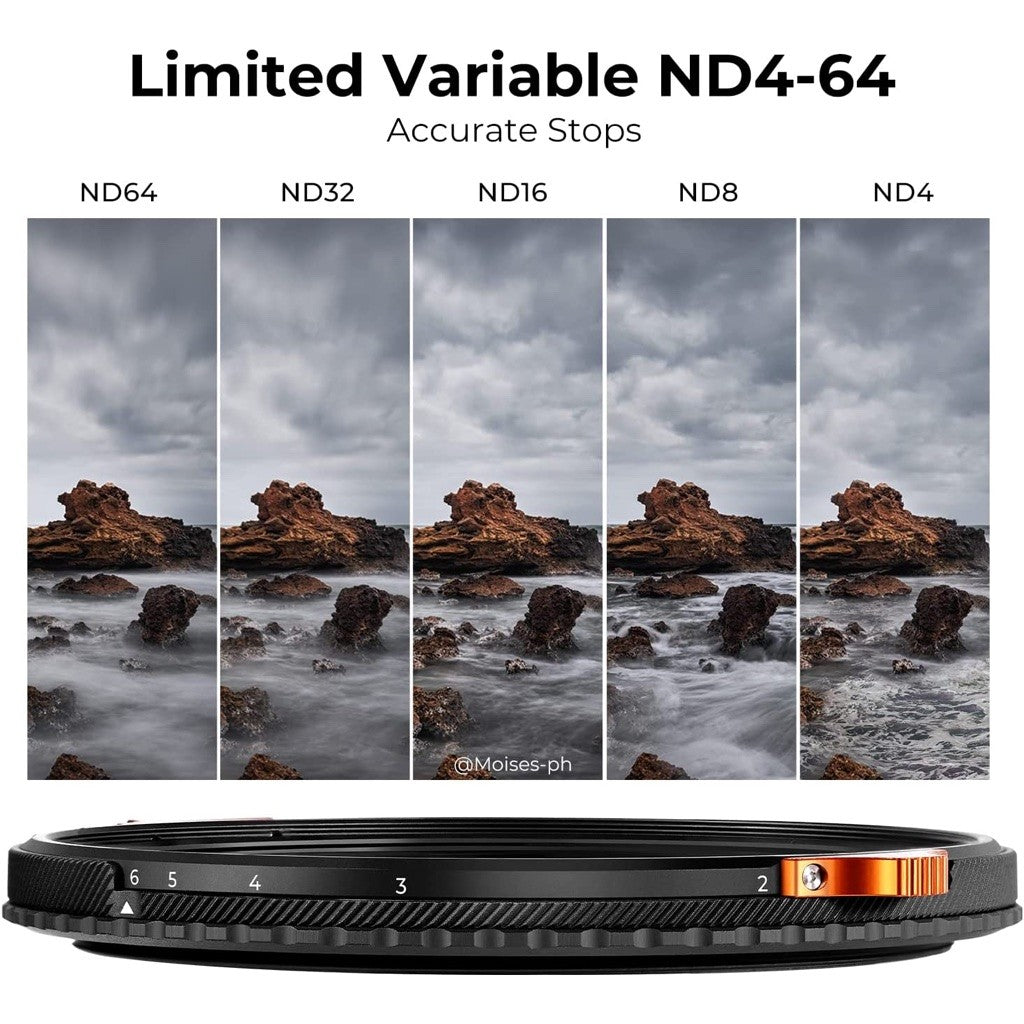 K&F Nano-X Variable ND4-64 & CPL Filter 28 Layer Coating 2 in 1 8K 2-6 stops