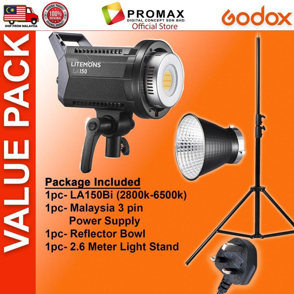 CHEAPEST! Godox LA150 LA150D LA150Bi with Lantern Octa 95cm 60x90cm Softbox Stand LED Video Light for Photo Studio