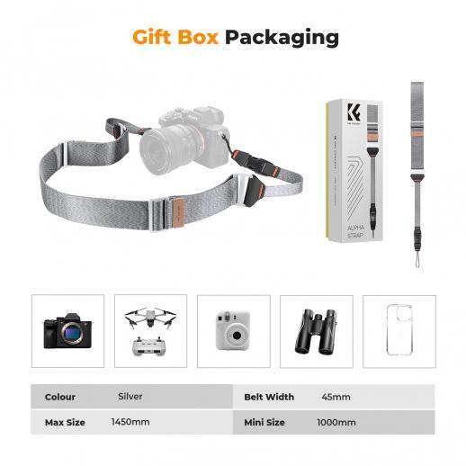 K&F 45mm Camera Neck Strap With Quick Release & Adjustable Camera Shoulder Sling Strap KF13.132