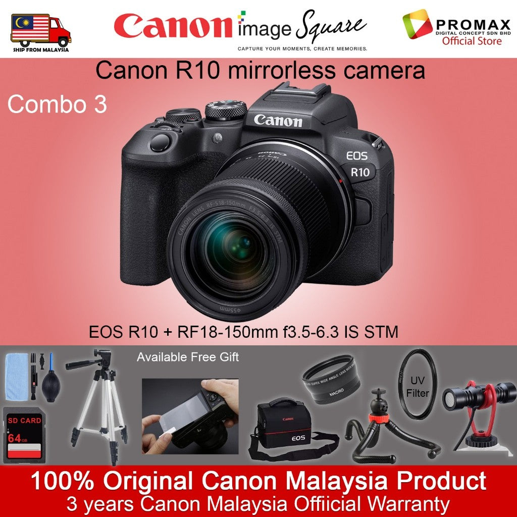 Canon EOS R10 Mirrorless Camera RF-S 18-45MM RF-S 18-150MM (Ready Stock!!)