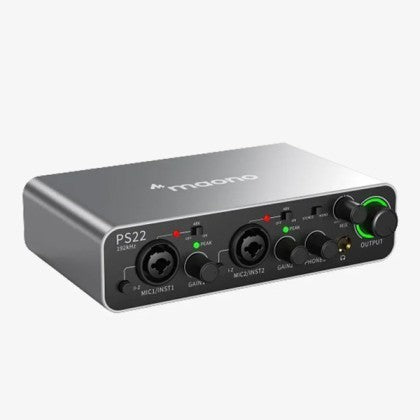 Maono PS22 Black Audio interface with Premium Mic Revamps for Recording, Music Production, Guitar Maonocaster