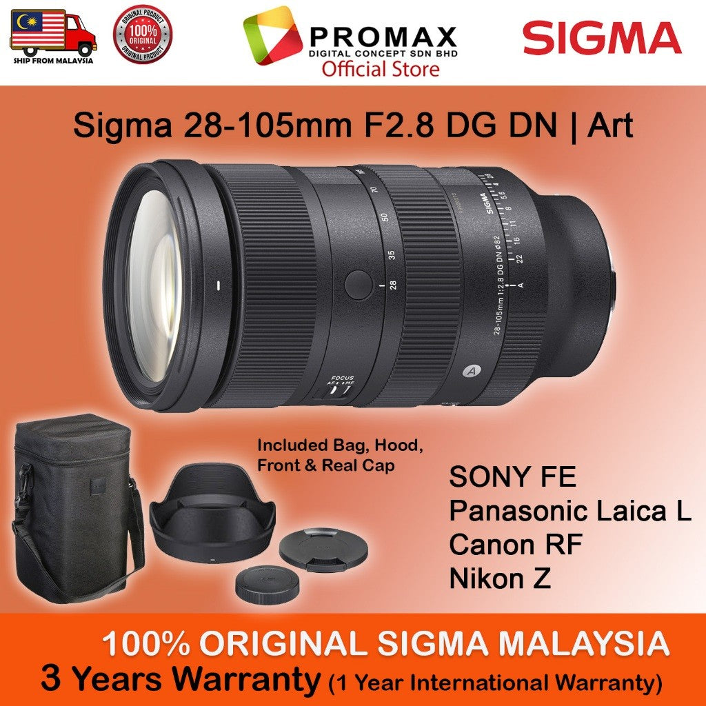Sigma 28-105mm f2.8 DG DN Art Lens (Sony E / Leica L /  Canon RF)