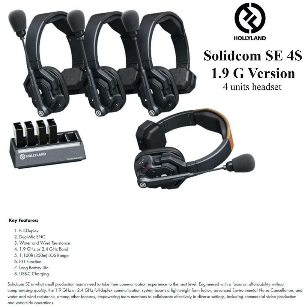 Hollyland Solidcom SE Wireless Waterproof Headset Intercom System with Noise Cancellation