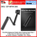 TELESIN GP-MFW-300 Waterproof Selfie Stick Floating Hand Grip + 3-Way Grip Arm Monopod Pole Tripod
