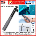 TELESIN WSS-001 Aluminum Alloy Waterproof 19-61cm Selfie Stick with Ball Head