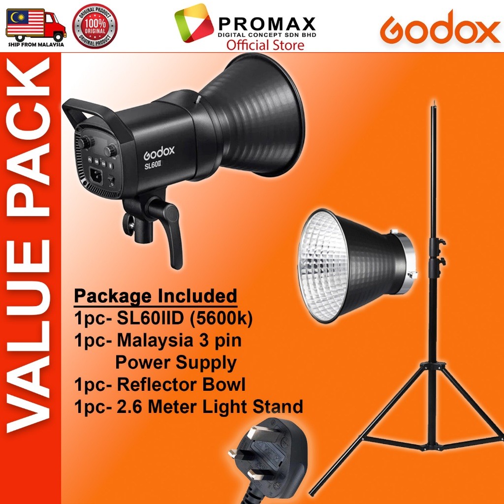 CHEAPEST! Godox SL60 II SL60IID SL60IIBi with Lantern Octa 95cm 60x90cm Softbox Stand LED Video Light for Photo Studio
