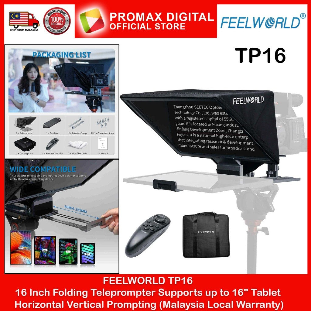 FEELWORLD TP16 Portable 16" Teleprompter