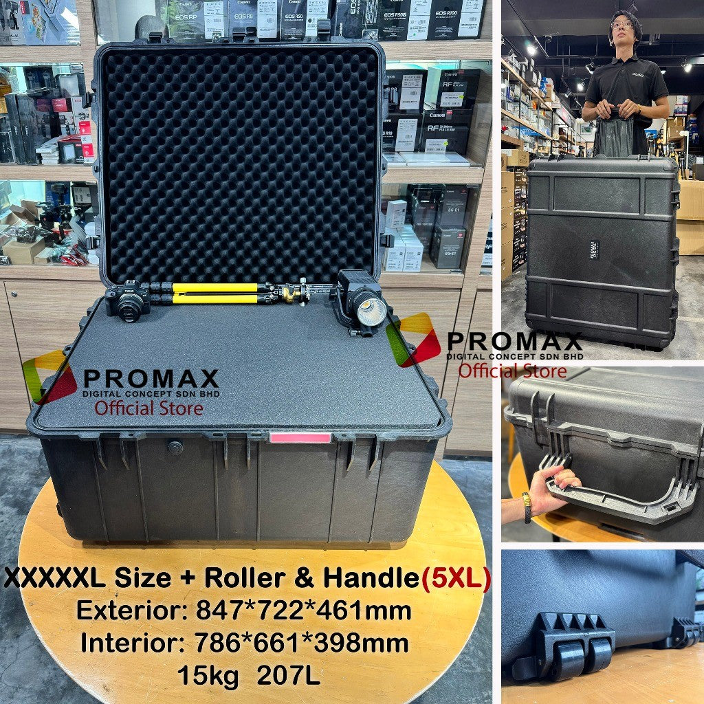 PROMAX Pull Rod Hardcase Roller PP Carry Case with Foam Waterproof Dustproof Crushproof Photography Drone Utility Case