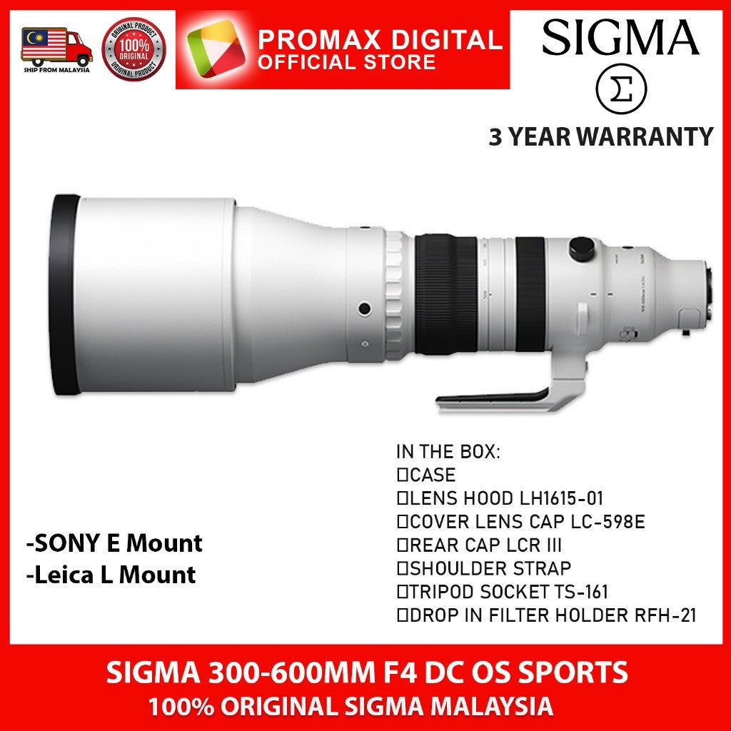 Sigma 300-600mm f4 DG OS Sports Lens (Sony E)