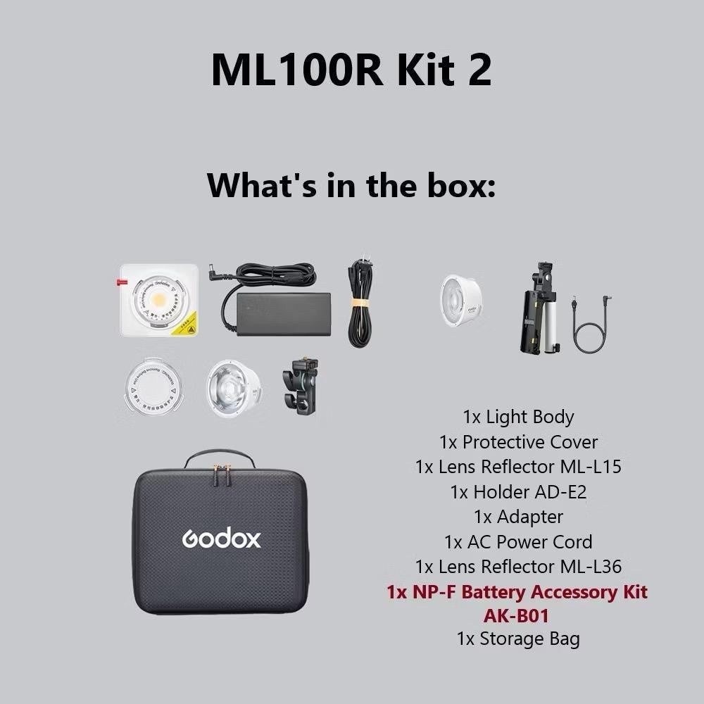 GODOX ML100R RGB Portable LED Light for Photography and Videography (KIT 1/ KIT 2/ KIT 3/ KIT 4)
