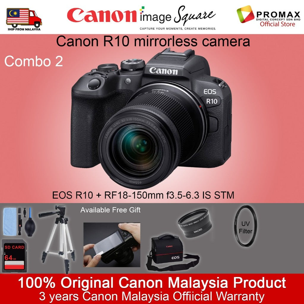 Canon EOS R10 Mirrorless Camera RF-S 18-45MM RF-S 18-150MM (Ready Stock!!)